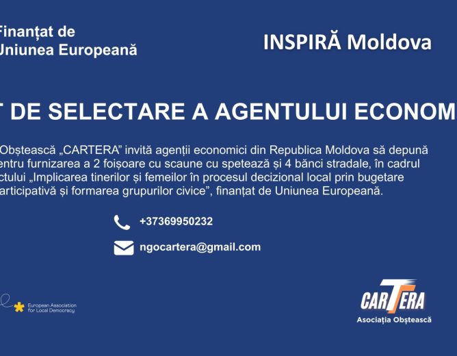 ANUNȚ DE SELECTARE A AGENTULUI ECONOMIC